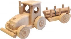 Holztraktor mit Anhänger für Kinder