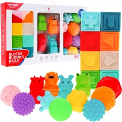 Mega-Set mit 20 tierischen Bällen für Kinder 6M+ Sensorisches Spielzeug Handrehabilitation