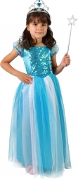 Mädchen-Prinzessinnenkostüm – blaues Kleid, Größe M (6–8 Jahre)