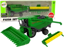 Grüner Mähdrescher mit Anbaugerät – Spielzeug für Kinder