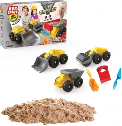 ART CRAFT Set mit kinetischem Sand und Baufahrzeugen