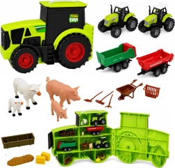 Bauernhof-Set im Traktor – tragbare Farm mit 28 Teilen