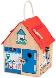 Lilliputiens hölzernes Activity-Häuschen mit Schlössern und Fuchs 3+