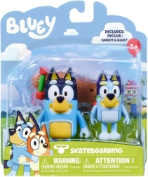 Bluey Figuren auf Skateboard