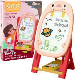 Beidseitige magnetische Tafel mit Spielen für Kinder rosa