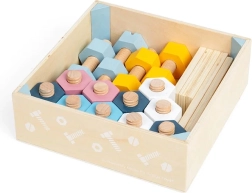 Bigjigs Holz-Transportkiste mit Muttern und Schrauben