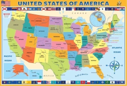 EUROGRAPHICS Puzzle Karte der Vereinigten Staaten von Amerika 200 Teile
