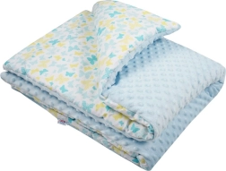 Babydecke aus Minky mit Füllung New Baby blau 80 × 102 cm
