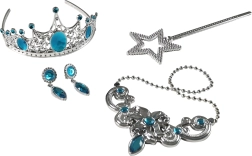 Prinzessinnen-Set Blau mit Krone und Schmuck