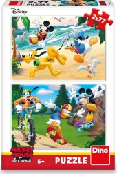 Puzzle Mickey treibt Sport 2×77 Teile
