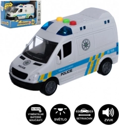 Polizeitransporter mit Schwungradantrieb, Licht und Sound, 15 cm