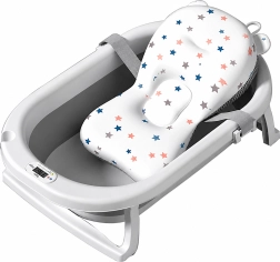 Faltbare Babybadewanne mit LCD-Thermometer und Badeeinlage