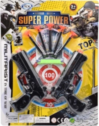 Kinderpistole mit Zielscheibe – Set mit zwei Pistolen und Saugnapf-Munition