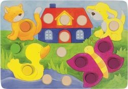 GOKI Einlege-Spiel mit Würfel Farben