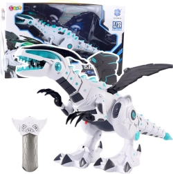 RC Roboter-Dinosaurier mit Fernbedienung, Licht und Sound – weiß