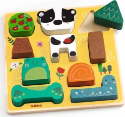 Djeco Puzz & Match Happy Tiere Holzpuzzle für die Kleinsten