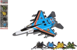Set aus 4 Jagdflugzeugen mit Metallkarosserie und Rückzugsmotor, Farbmix, 10 cm