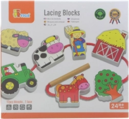 VIGA Holz Bauernhof Perlen Montessori