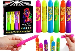 Neon-Set zum Schminken des Gesichts, fluoreszierende Stifte, 6 Stück