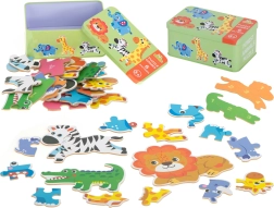 Kinderpuzzle in Blechdose – Safaritiere, 25 Teile