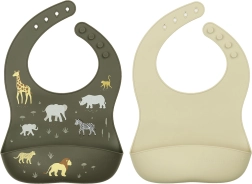 A Little Lovely Company Set aus Silikon-Lätzchen für Kinder – Tiere