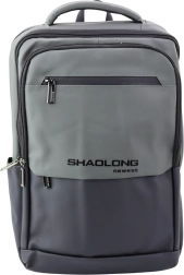 Stilvoller Business-Rucksack mit USB-Anschluss schwarz und grau 16L
