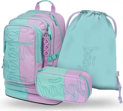Schulset Baagl Cubic Sweet: Rucksack, Federmäppchen, Beutel