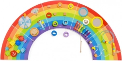 Wandmontierte sensorische und motorische Holztafel Regenbogen FSC – Viga