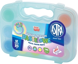 ASTRA Temperafarben Pastell 12×20 ml im Kunststoffkoffer (blau)