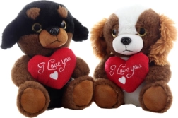 Plüsch-Hündchen mit Herz 21 cm