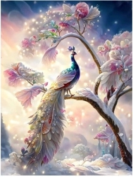 Diamant-Mosaik - Pfau auf dem Zweig