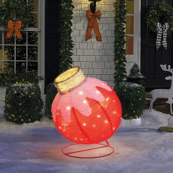 Beleuchtete Weihnachtskugel mit 60 LEDs, rot