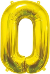 Folienballon Zahl 0 gold 85 cm GoDan