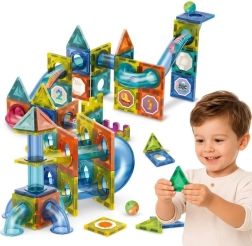 WOOPIE magnetischer 3D-Kugelbahn-Baukasten, 42 Teile