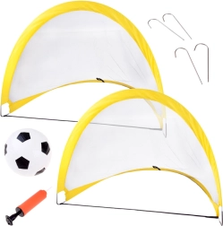 Selbstaufbauende Fußballtore x2 mit Netz und Ball