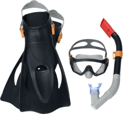 Schnorchel-Set mit Maske, Schnorchel und Flossen schwarz BESTWAY