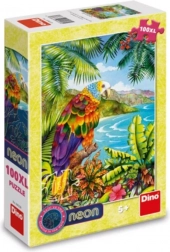 Leuchtendes Puzzle Papagei im Dschungel XL 100 Teile