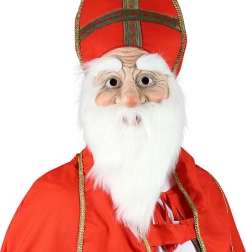 Maske für Erwachsene Nikolaus mit weißen Bärten