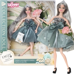 Woopie Royal Puppe Emi in eleganten Tüllkleidern mit Schleife und Blumenstrauß