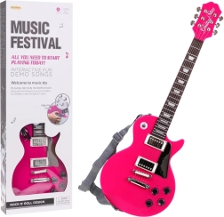 Elektrische Kinder-Gitarre mit Kopfhörern und Mikrofon – Rosa