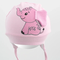 Baumwoll-Baby-Mützchen New Baby Happy Elephant rosa