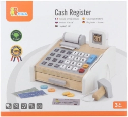 VIGA Holz Registrierkasse grau-weiß