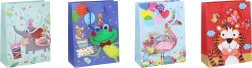 Geschenktasche S Kinder 23 × 18 × 8 cm mit Tieren