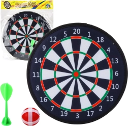 Klassische Dartscheibe mit Ball und Klettpfeil