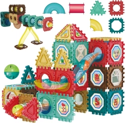 Magnetisches 3D-Konstruktionsset – Murmelbahn 68 Teile WOOPIE