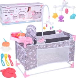 Puppenset 2-in-1: Bettchen und Hochstuhl Sweet Dream