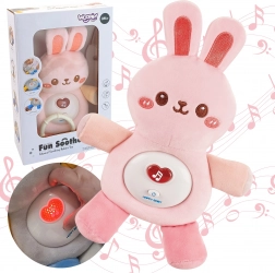 Woopie Baby interaktiver Plüsch-Hase mit Schlafliedern, Licht und Geräuschen – rosa