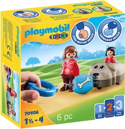 Playmobil Welpe auf Rädern – Wagen, Figuren und Bausteine