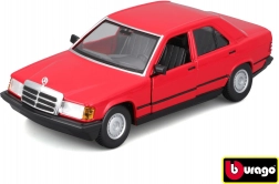 Metallmodellauto Bburago 1:24 Plus 1987 Mercedes-Benz 190E rot