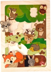 Hess Holzpuzzle Fuchs und Waldtiere, 32 Teile (21 × 30 cm)